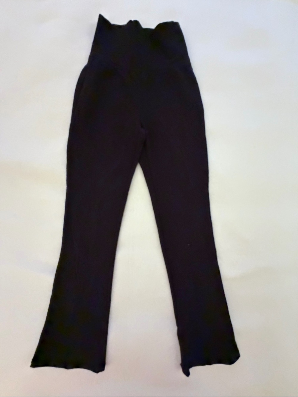 Girls High Waist Panel Black Leggings